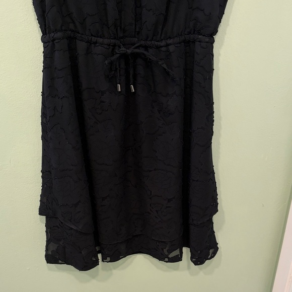 Mossimo Supply Co. Black Sleeveless V-Neck Drawstring Waist Dress - Picture 3 of 6
